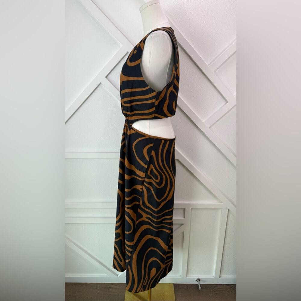 NWT Banana Republic Linen Blend Cut Out Midi Dress Black Brown Abstract
Size 12 - Picture 5 of 13